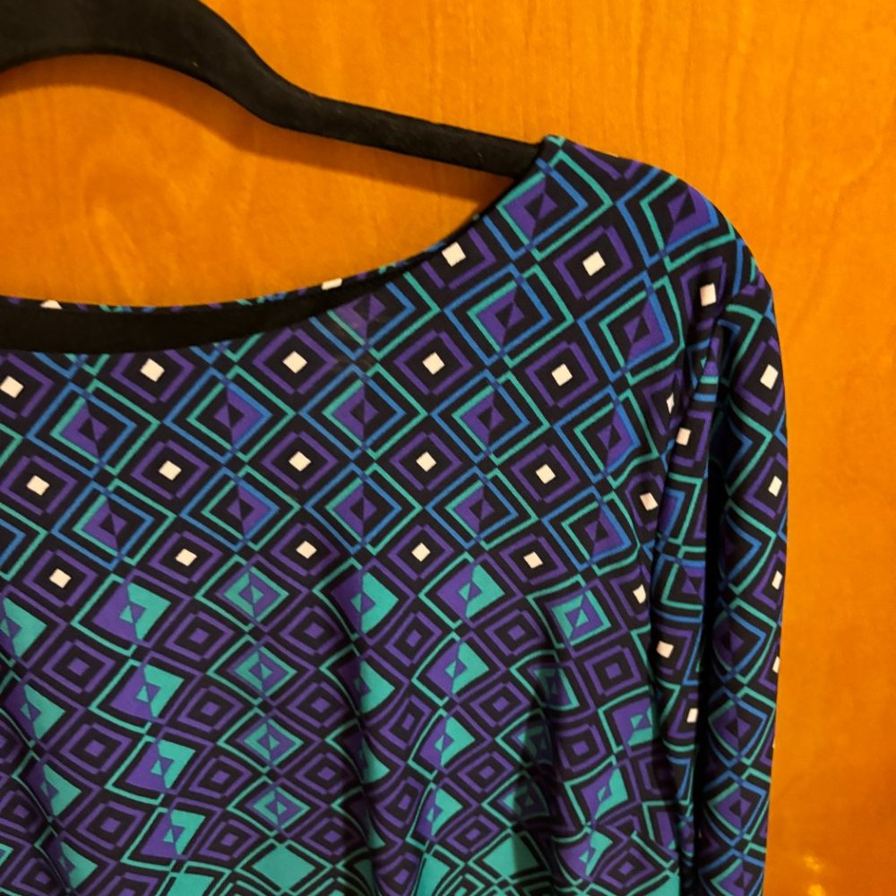 Ronnie Nichole Vibrant Diamond Green Purple Black Dress  Size‎ 14 - Picture 5 of 15